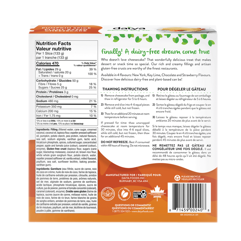 Pumpkin Spice Cheezecake | Daiya