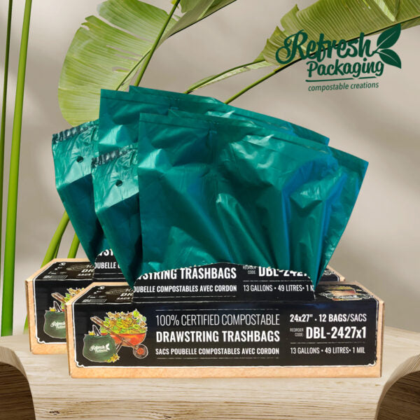13 Gallon (43L) Trash Bags | Refresh Packaging