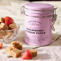 Strawberry & Clotted Cream Fudge in Tin | Cartwright & Butler