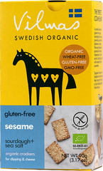 Gluten-Free Sesame Sourdough & Sea Salt Crackers | Vilmas Swedish Organic