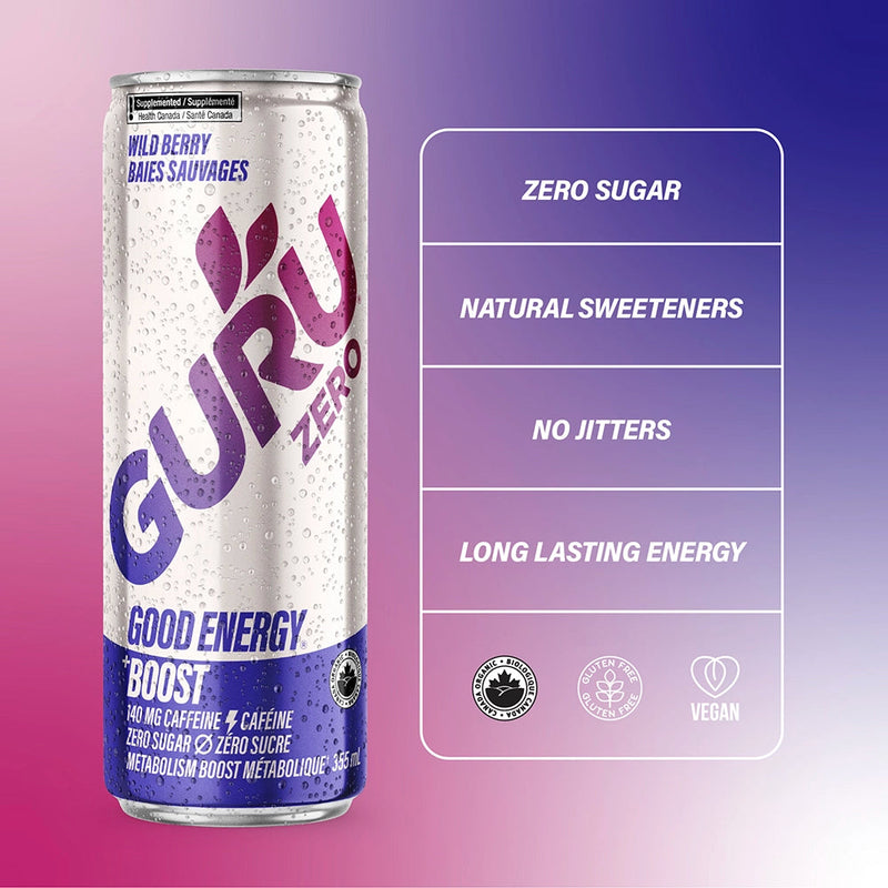 Zero Wild Berry Energy Drink | GURU Organic Energy