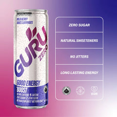 Zero Wild Berry Energy Drink | GURU Organic Energy