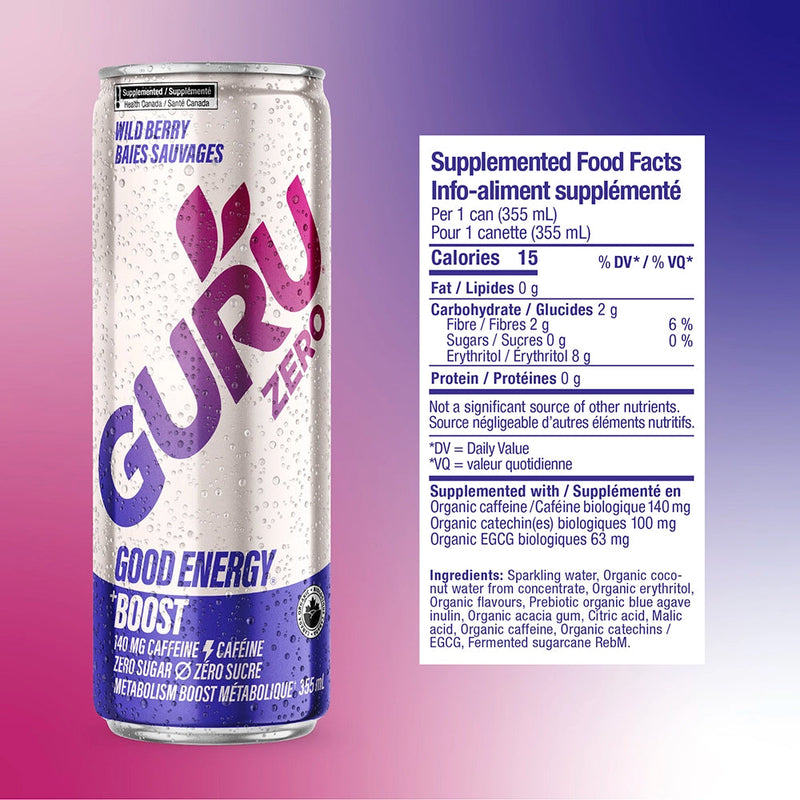 Zero Wild Berry Energy Drink | GURU Organic Energy