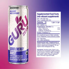 Zero Wild Berry Energy Drink | GURU Organic Energy