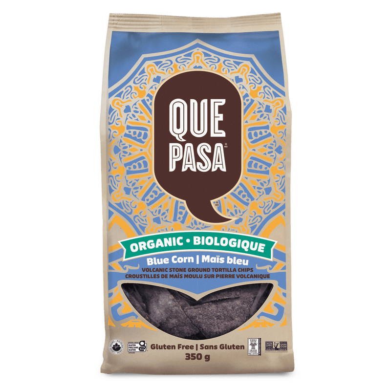Organic Blue Corn Tortilla Chips | Que Pasa