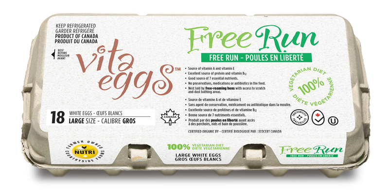 Vita Eggs Free Run Large White Eggs 18-Pack | Nutri Groupe