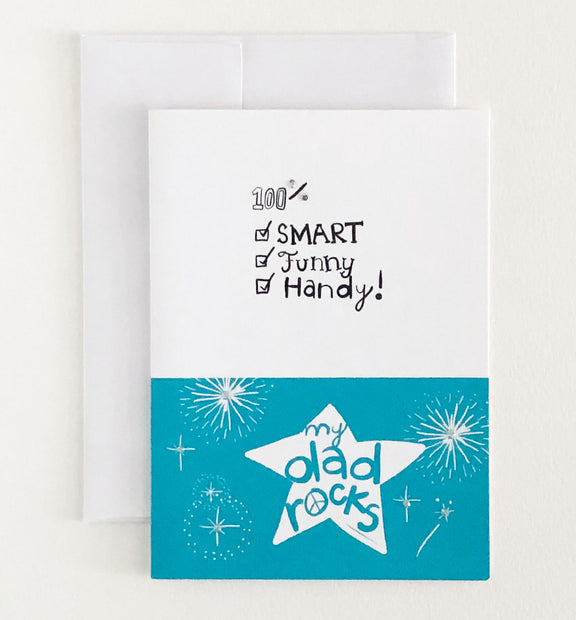 100% Smart Funny Handy! Father's Day Greeting Card | Wendy Tancock