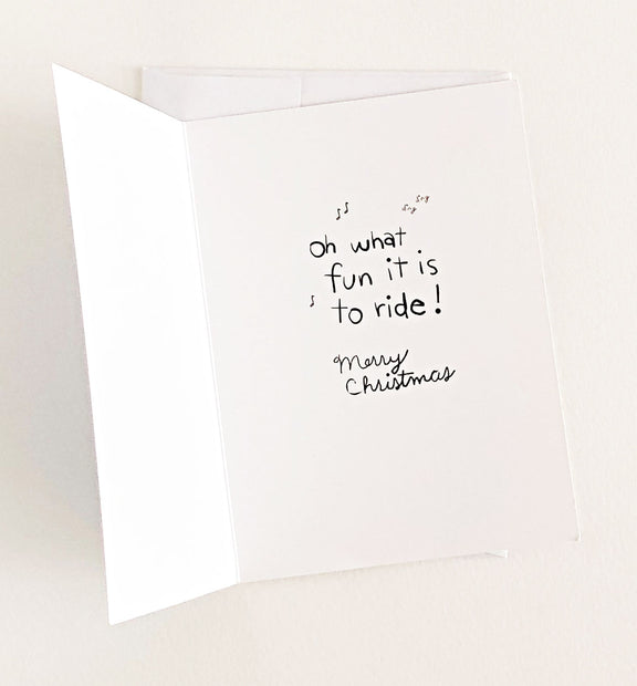 Jingle Bells Bike Holiday Greeting Card | Wendy Tancock