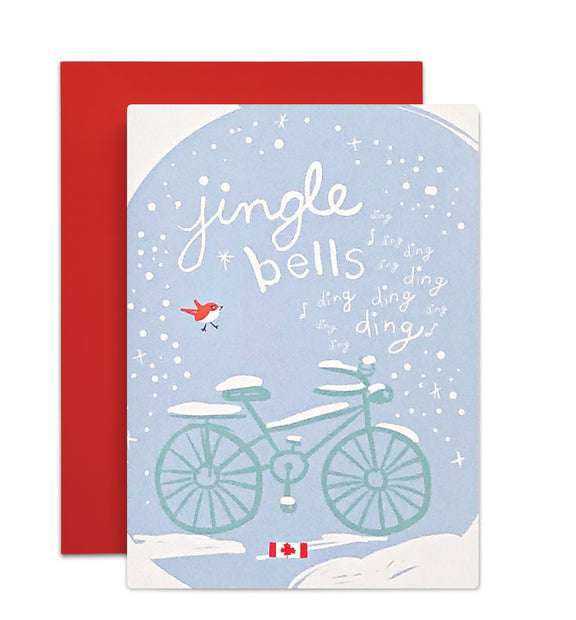 Jingle Bells Bike Holiday Greeting Card | Wendy Tancock