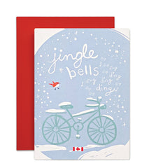 Jingle Bells Bike Holiday Greeting Card | Wendy Tancock
