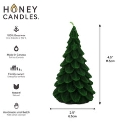Forest Green Beeswax Yule Tree Candle | Honey Candles