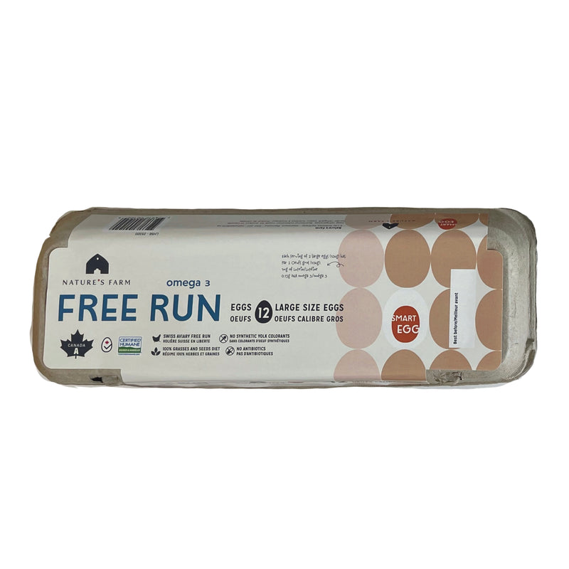 12-Pack Omega 3 Free Run Large White Eggs | Nature's Farm