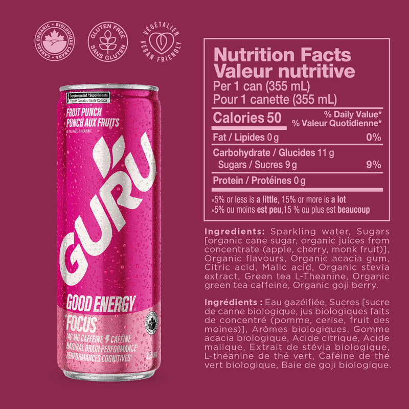 Fruit Punch Energy Drink | GURU Organic Energy