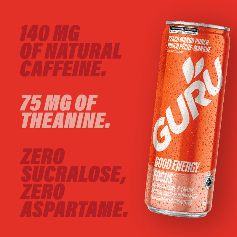 Peach Mango Punch Energy Drink | GURU Organic Energy