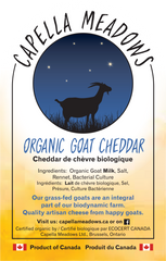 Organic Goat Cheddar | Capella Meadows