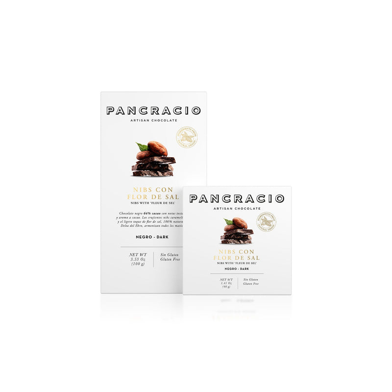 Nibs with 'Fleur de Sel' Dark Chocolate Mini Bar | Pancracio