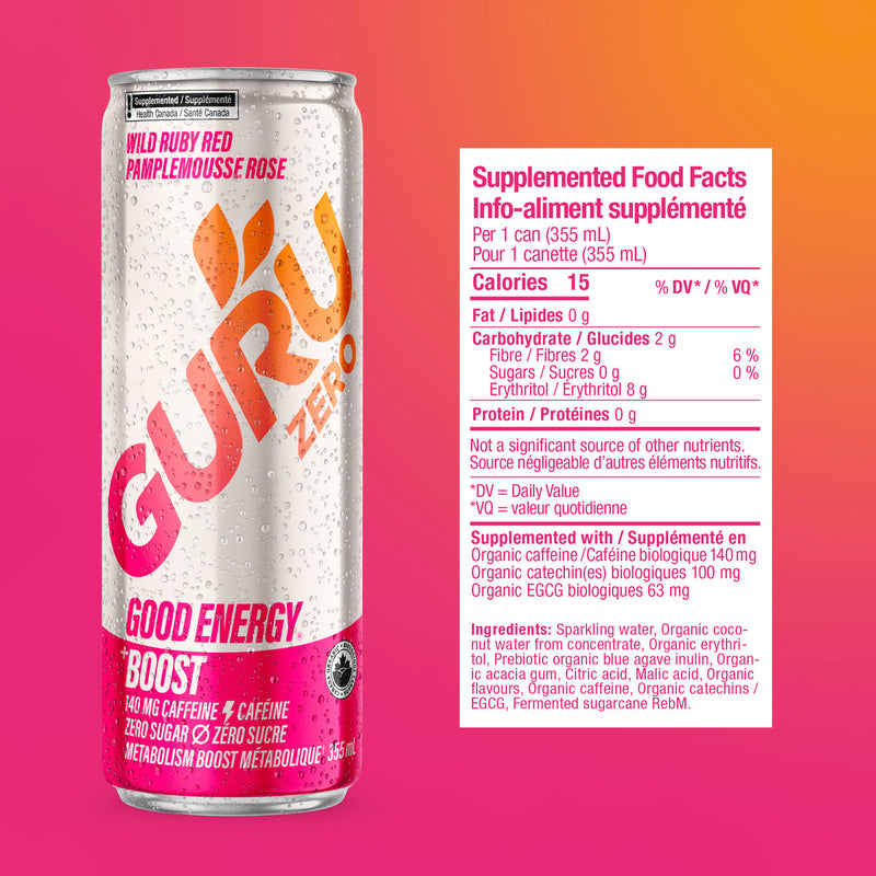 Zero Wild Ruby Red Energy Drink | GURU Organic Energy