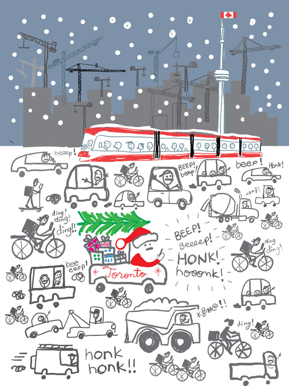 Toronto Traffic Christmas Greeting Card | Wendy Tancock