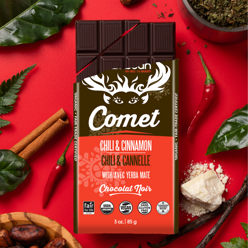COMET Chili & Cinnamon Chocolate Bar | Zazubean