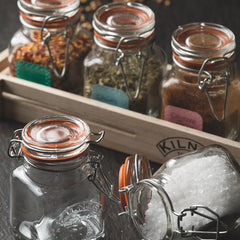 Square Clip-Top Spice Jar Set | Kilner