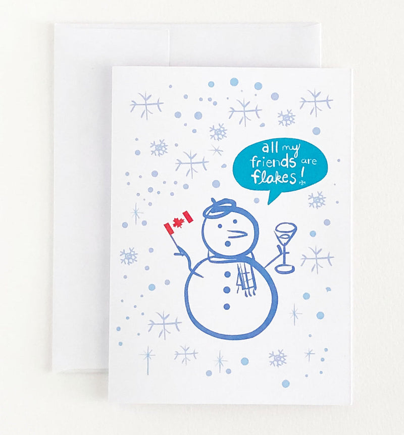 All My Friends Are Flakes Greeting Card | Wendy Tancock