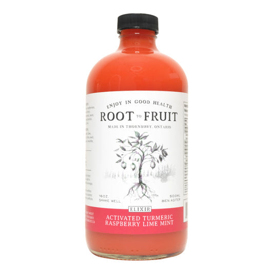Activated Turmeric with Ginger, Raspberry, Lime & Mint Elixir | Root to Fruit