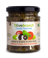 Green & Black Olive Tapenade with Tomato, Feta, Basil | Olive Branch