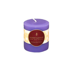 Round Spring Crocus Beeswax Pillar Candle | Honey Candles